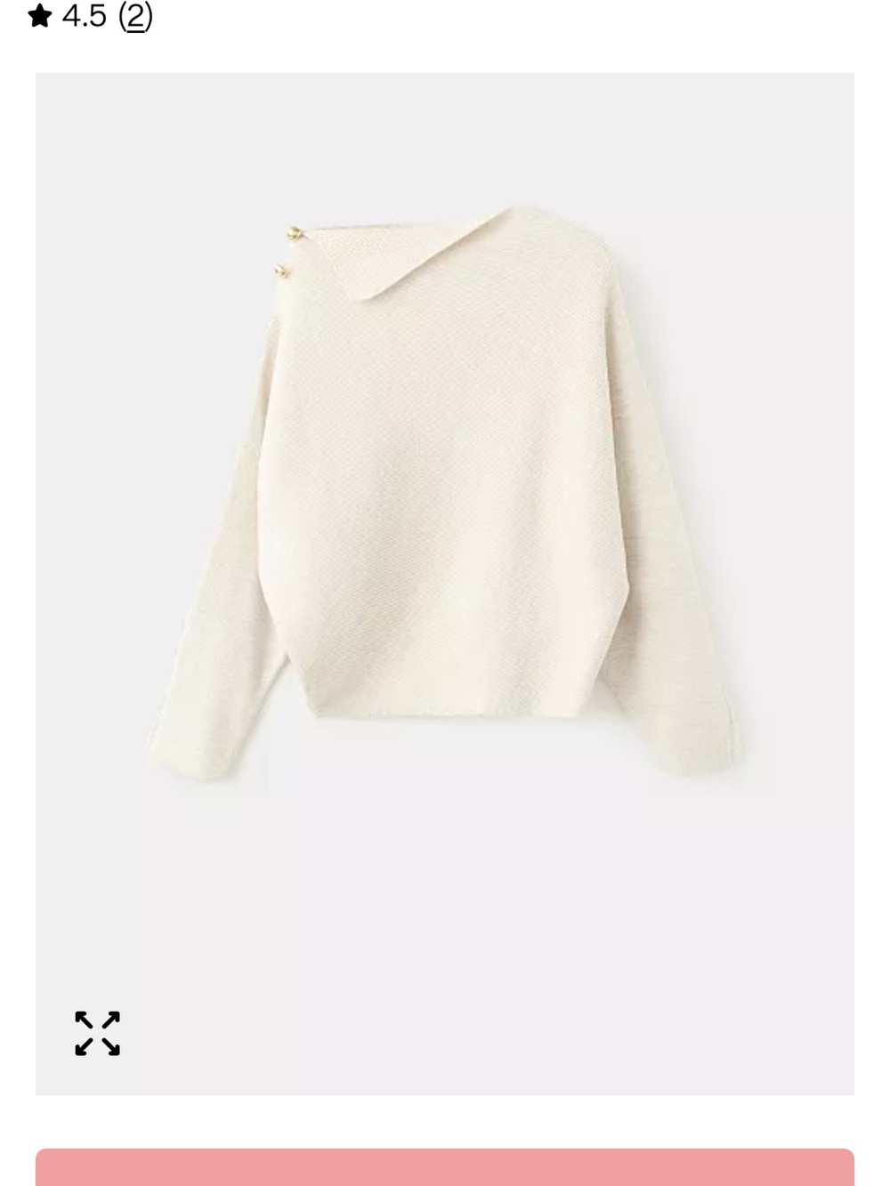 MANGO Women's Asymmetrical Neck And Jewel Buttons Sweater